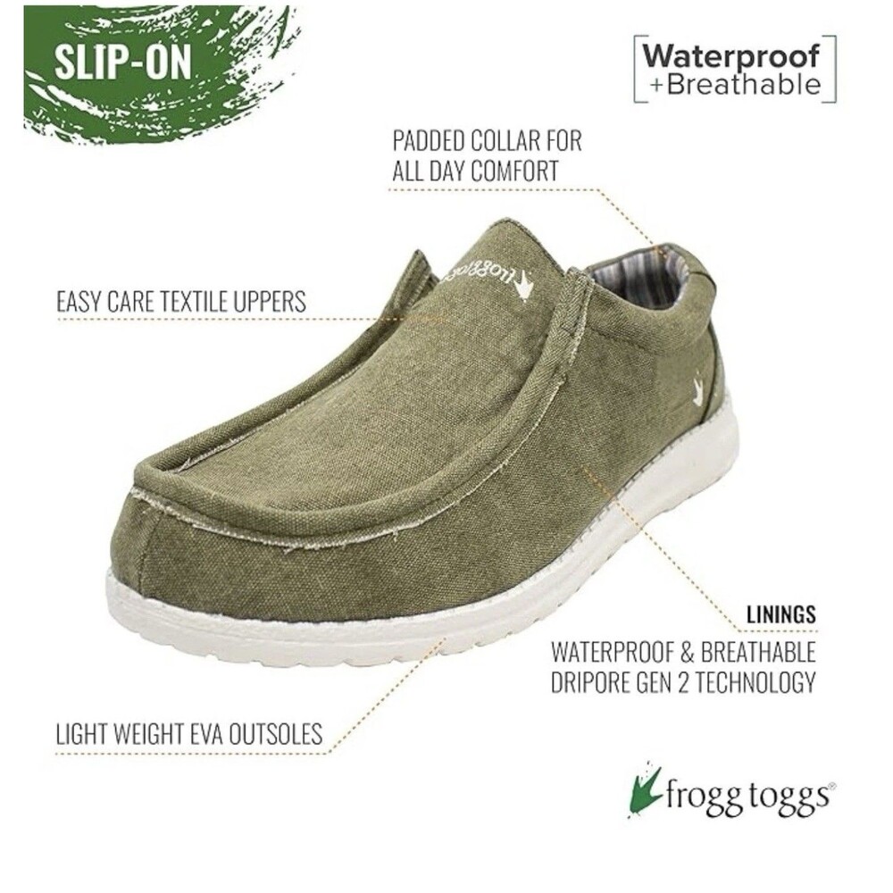 NWT Frogg Toggs Olive Green Java Sneakers Slip On Size 8 Men’s Shoes - Picture 3 of 16